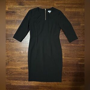 Women’s Calvin Klein Black Midi 3/4 Sleeve Dress Size PETITE 6